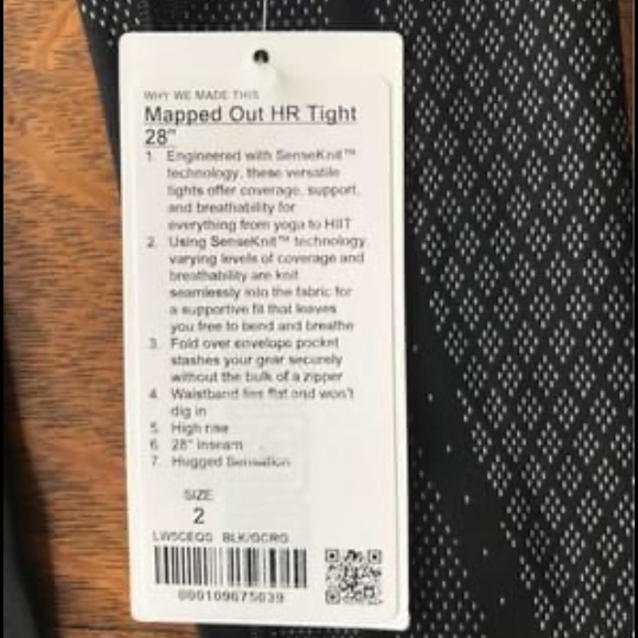 Mapped out HR tights- lululemon size 2 - Picture 2 of 3